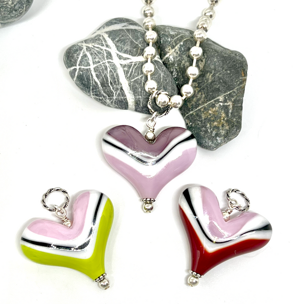 Colorful Stripe Hearts