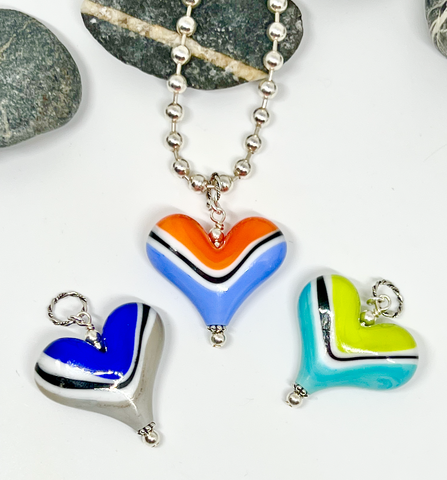 Colorful Stripe Hearts