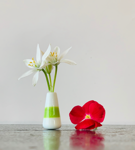 Custom Dandelion Vase - White and Green