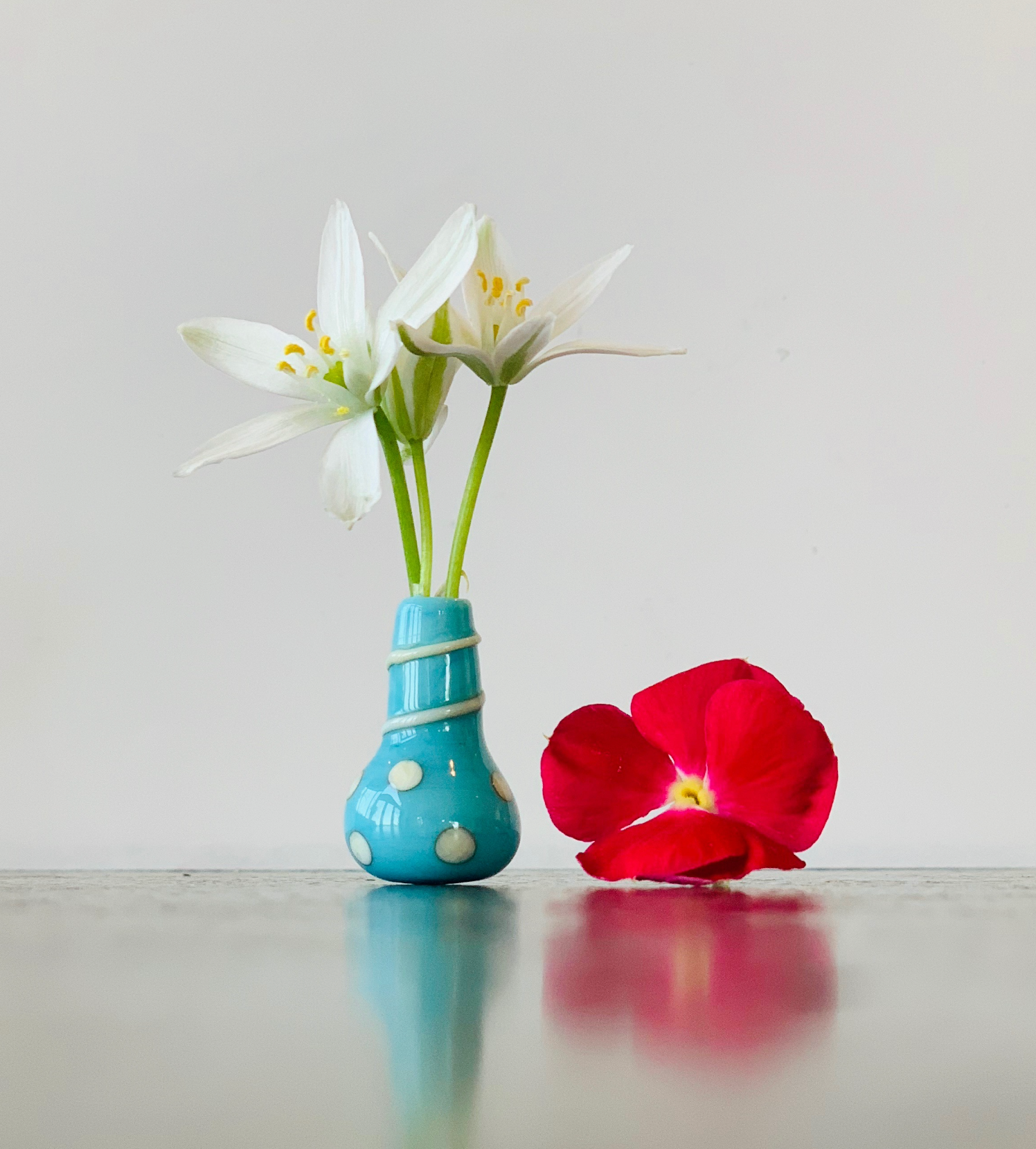 Custom Dandelion Vase - Turquoise Pattern