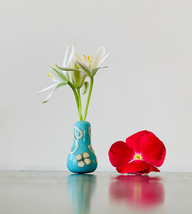 Custom Dandelion Vase - Turquoise Flower