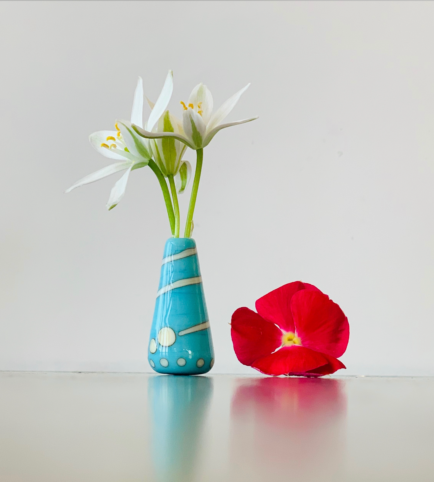 Custom Dandelion Vase - Turquoise Pattern