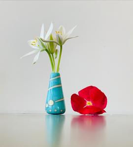 Custom Dandelion Vase - Turquoise Pattern