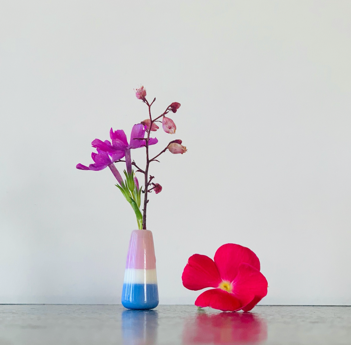 Custom Dandelion Vase - White, Pink, and Blue