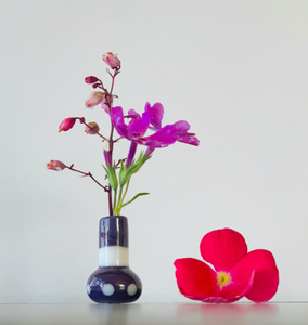 Custom Dandelion Vase - Purple and White