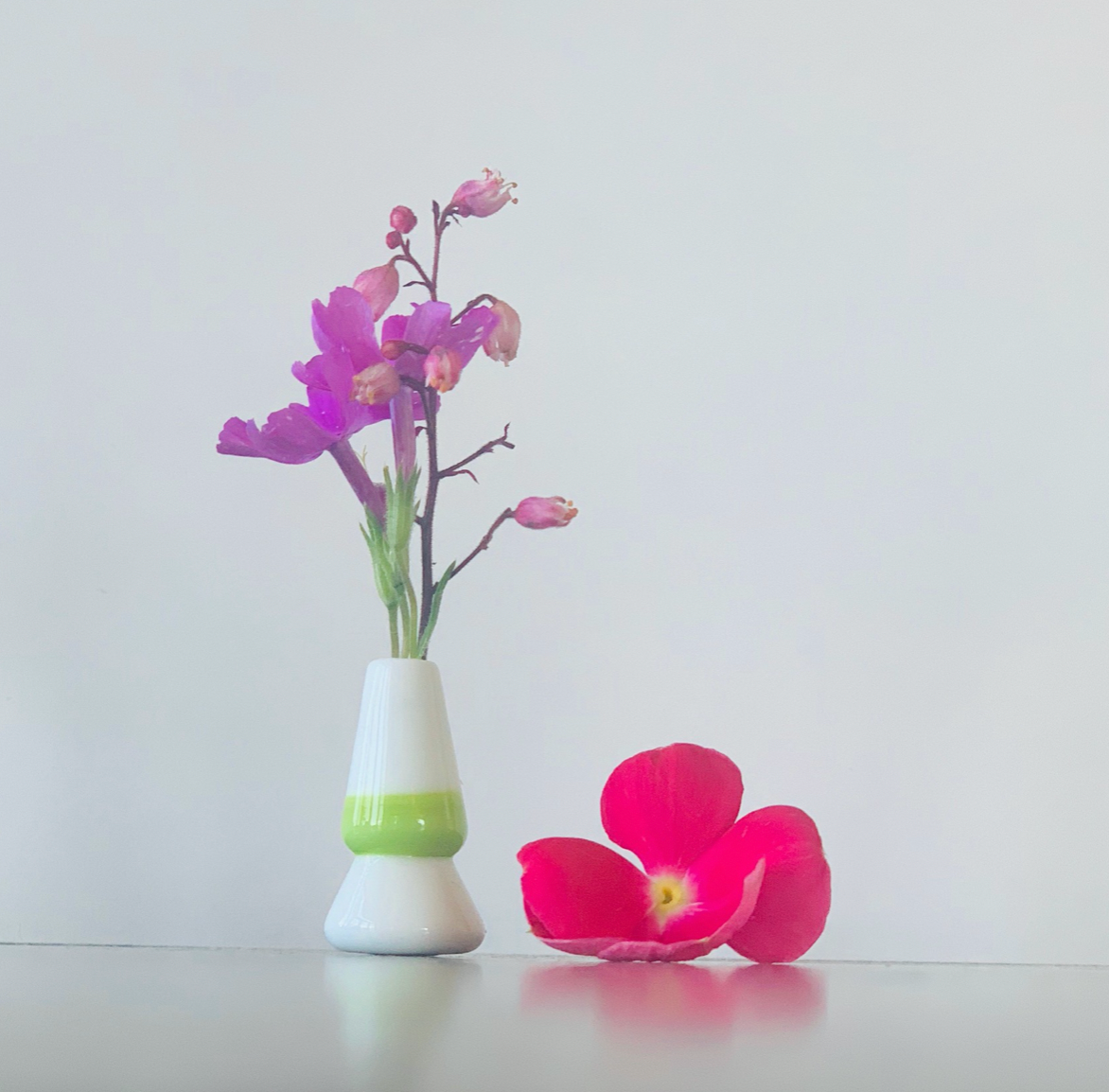 Custom Dandelion Vase - Green and White
