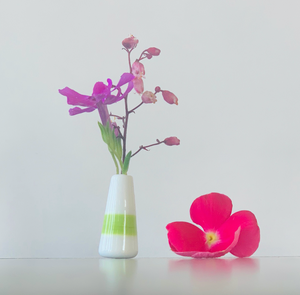 Custom Dandelion Vase - Green and White