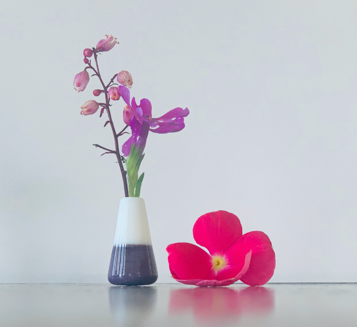 Custom Dandelion Vase - White and Purple