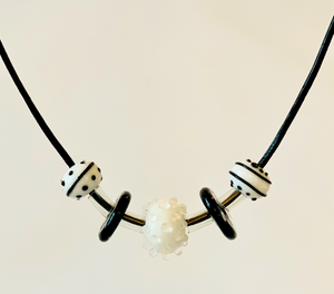 Black and White Floating Necklace