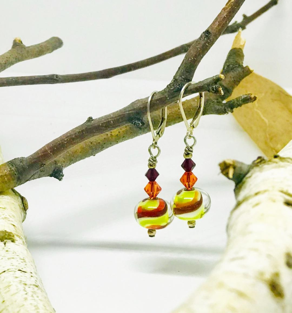 Red & Green Twist Earrings