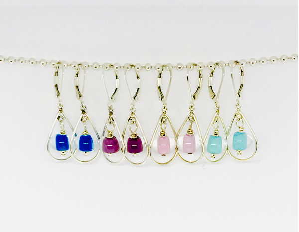 Glass Pearl Earrings - Teardrop