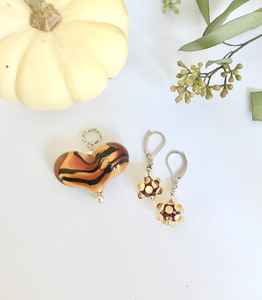 Tiger Heart & Earrings Set