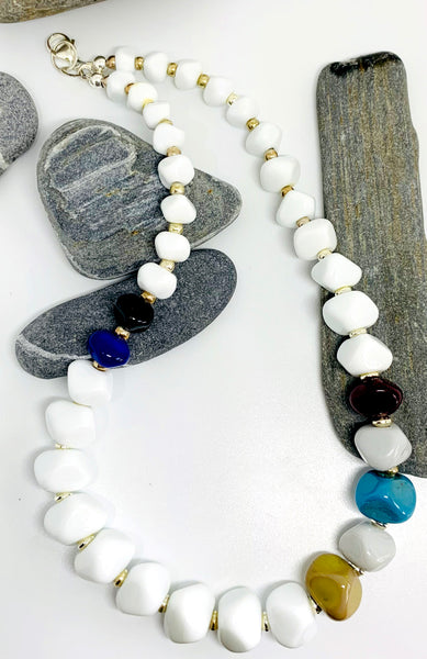 Multicolor Geometric Necklace