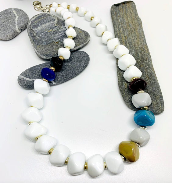 Multicolor Geometric Necklace