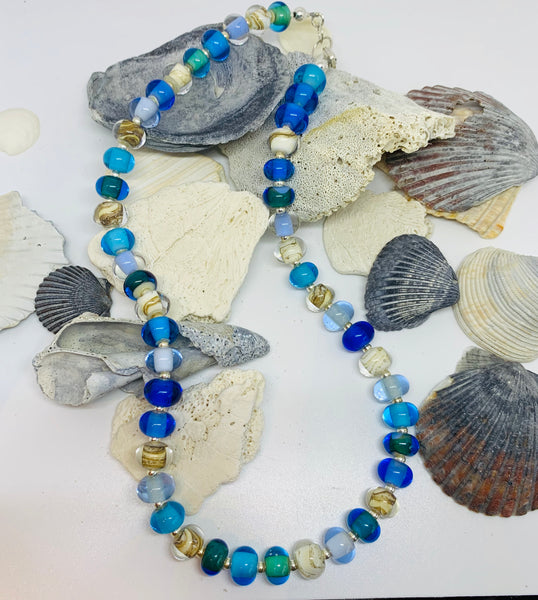 Glass Pearl Necklace - Beach