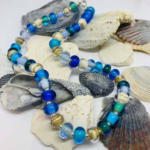 Glass Pearl Necklace - Beach
