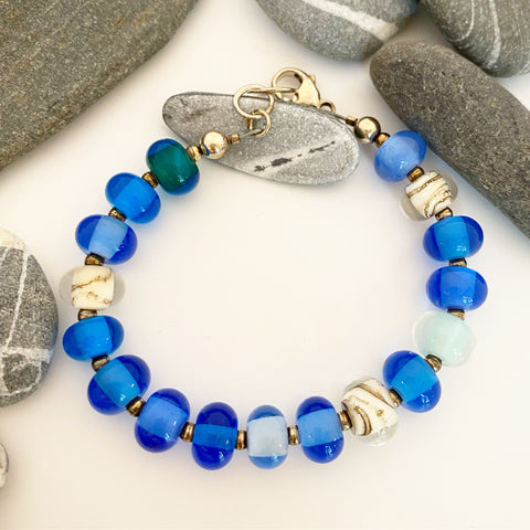 Beach Glass Pearl Bracelet